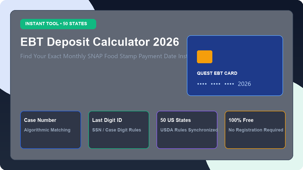 EBT Deposit Calculator 2026 SNAP Payment Dates Tool Banner