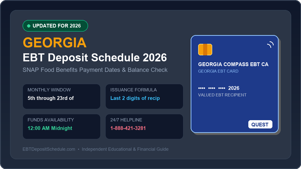 Georgia EBT Deposit Schedule 2026 SNAP Payment Dates Banner