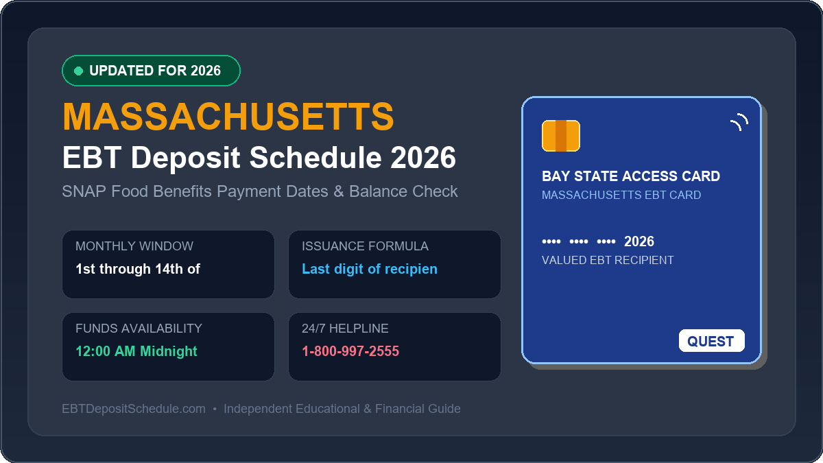 Massachusetts EBT Deposit Schedule 2026 SNAP Payment Dates Banner