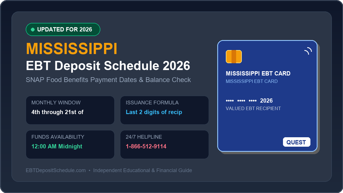 Mississippi EBT Deposit Schedule 2026 SNAP Payment Dates Banner