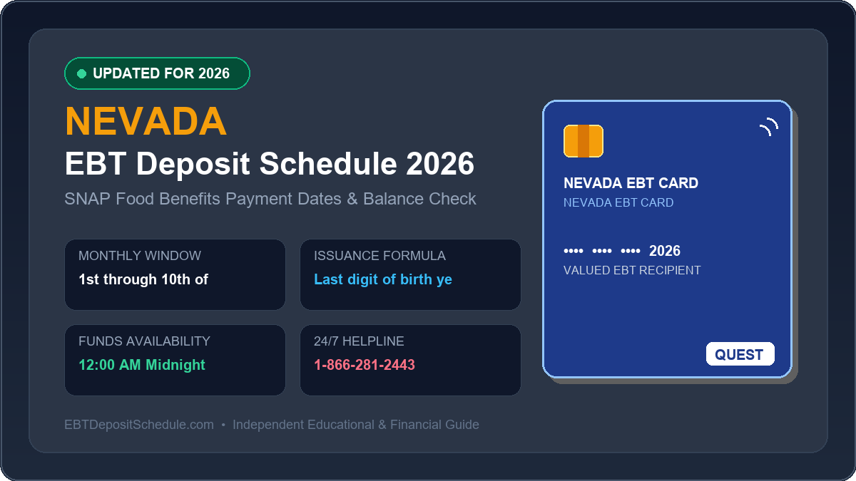 Nevada EBT Deposit Schedule 2026 SNAP Payment Dates Banner