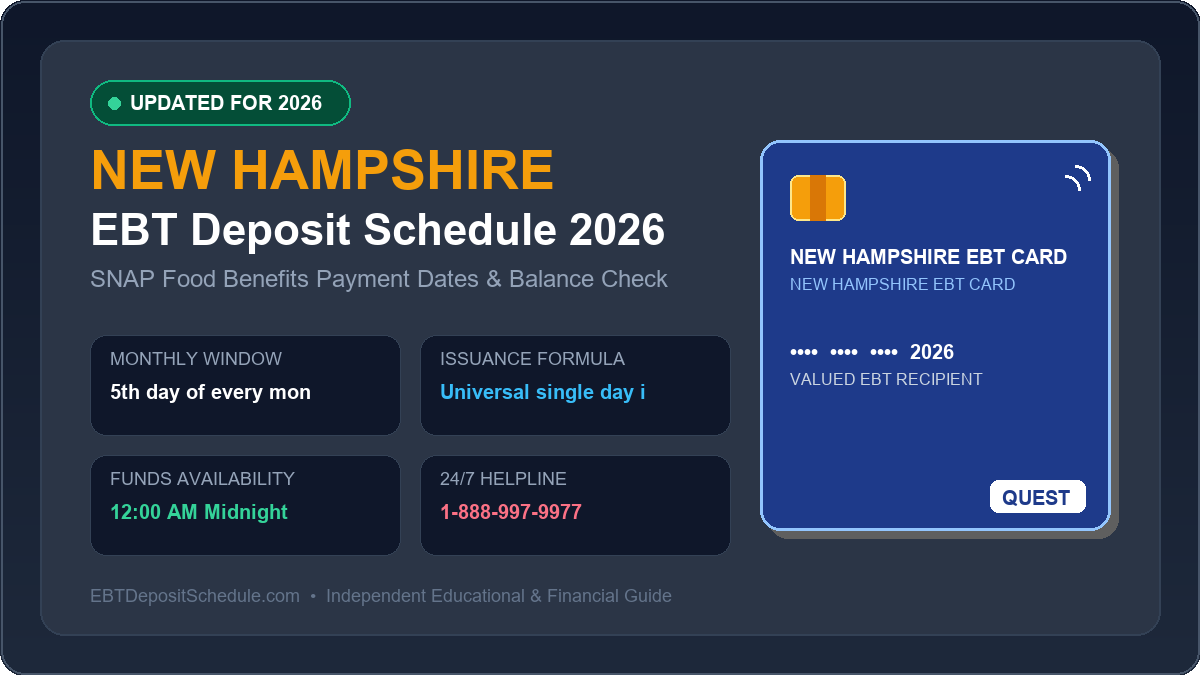 New Hampshire EBT Deposit Schedule 2026 SNAP Payment Dates Banner