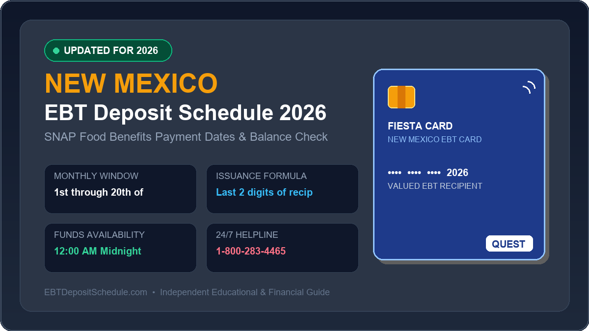New Mexico EBT Deposit Schedule 2026 SNAP Payment Dates Banner