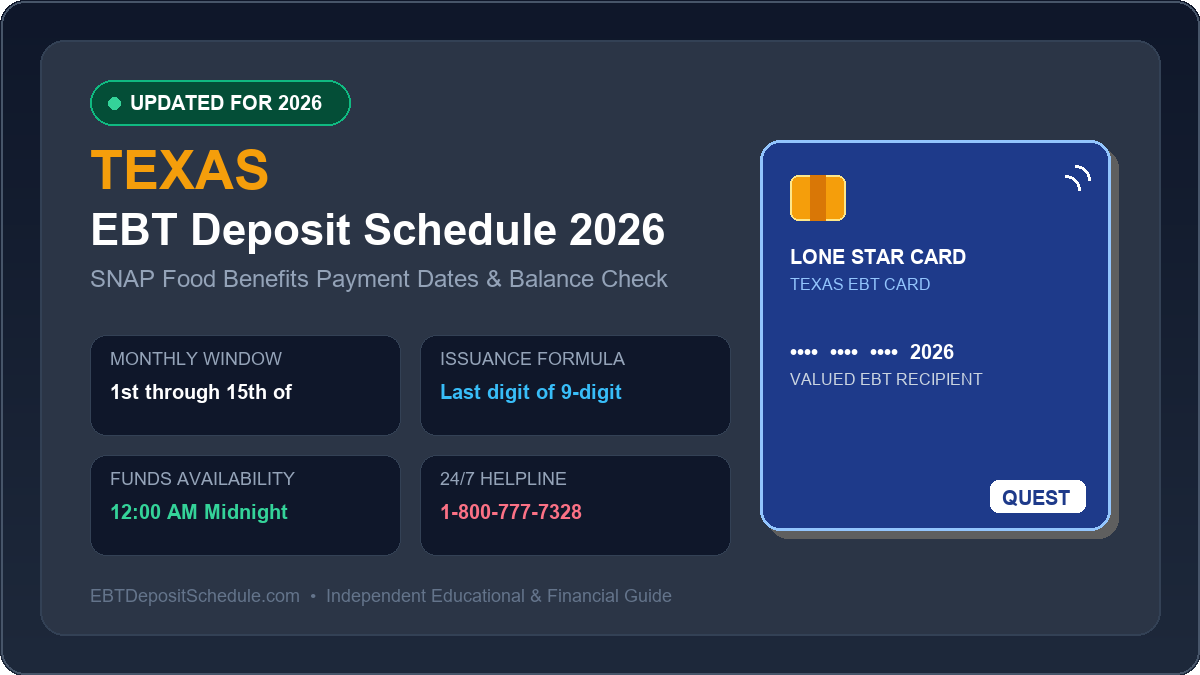 Texas EBT Deposit Schedule 2026 SNAP Payment Dates Banner
