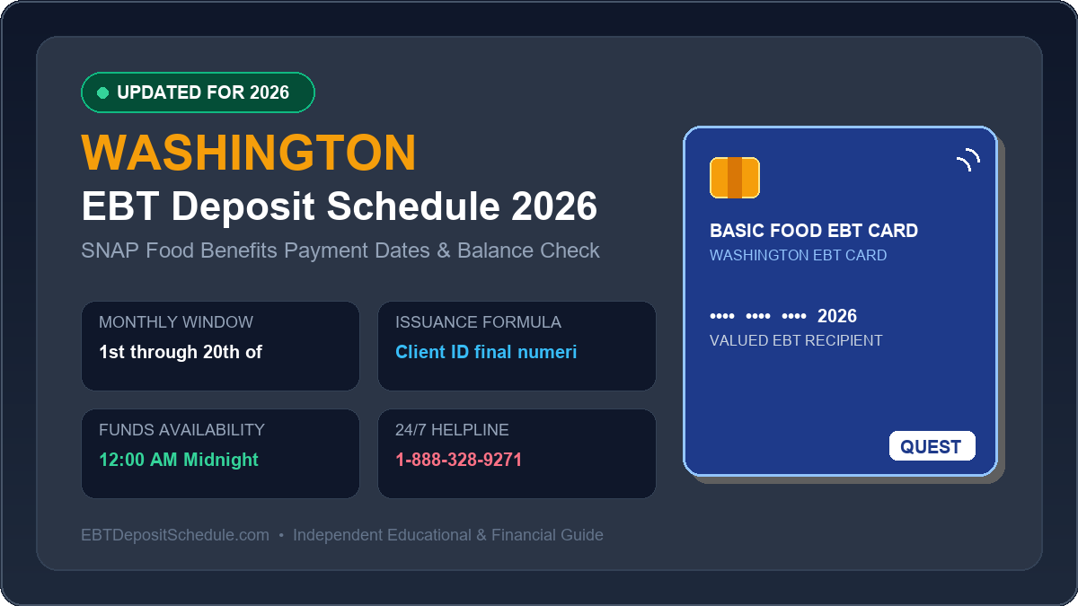 Washington EBT Deposit Schedule 2026 SNAP Payment Dates Banner