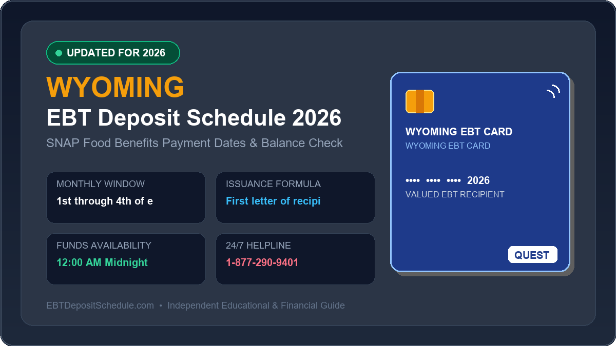 Wyoming EBT Deposit Schedule 2026 SNAP Payment Dates Banner